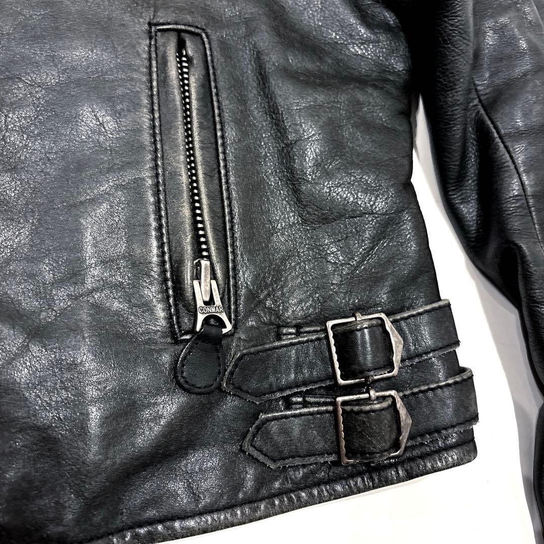 RALPH LAUREN ライダースジャケット ビンテージ加工 ブラック M 革