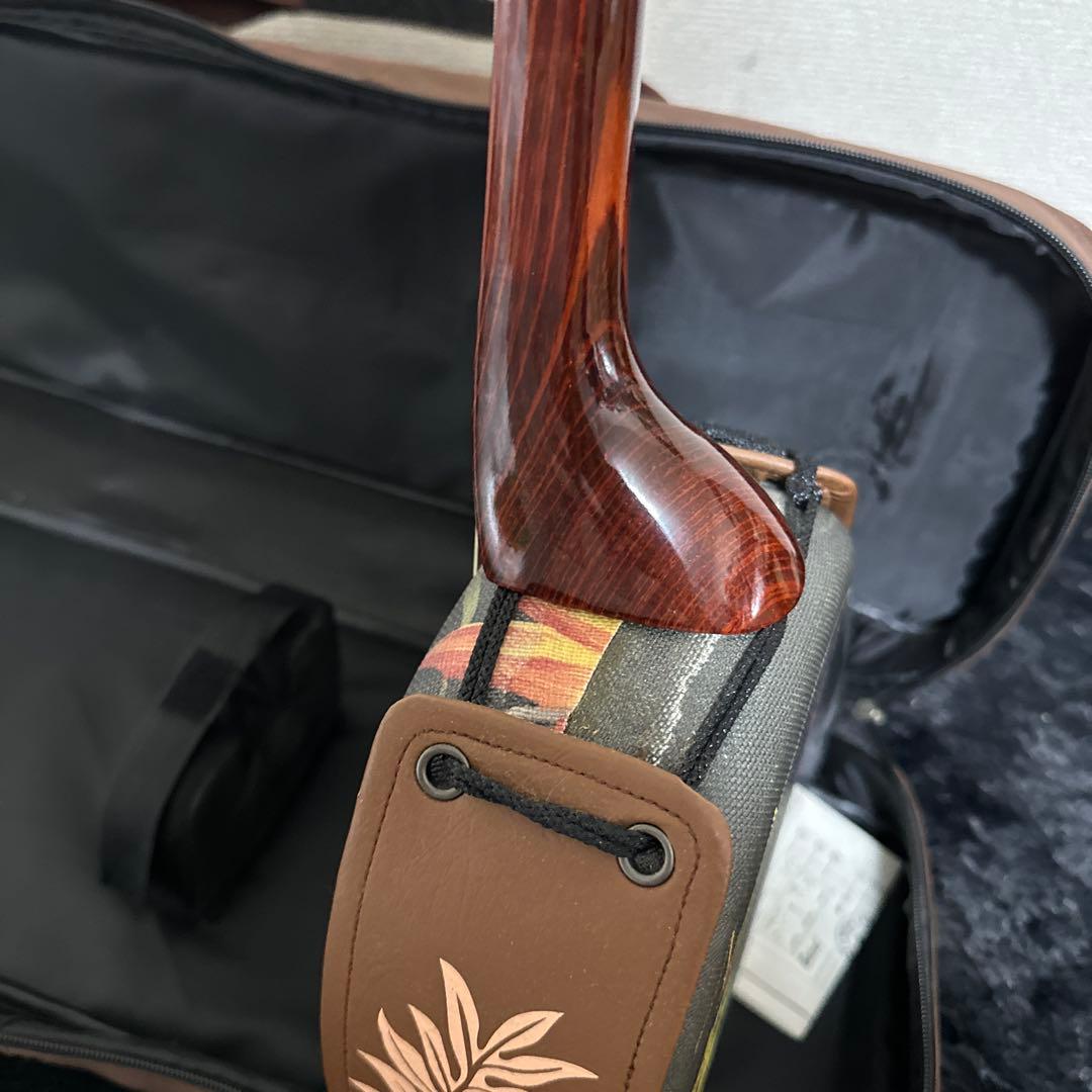 レア! 沖縄三線 和楽器 ハワイ 民族楽器 弦楽器 木目 付属品多数