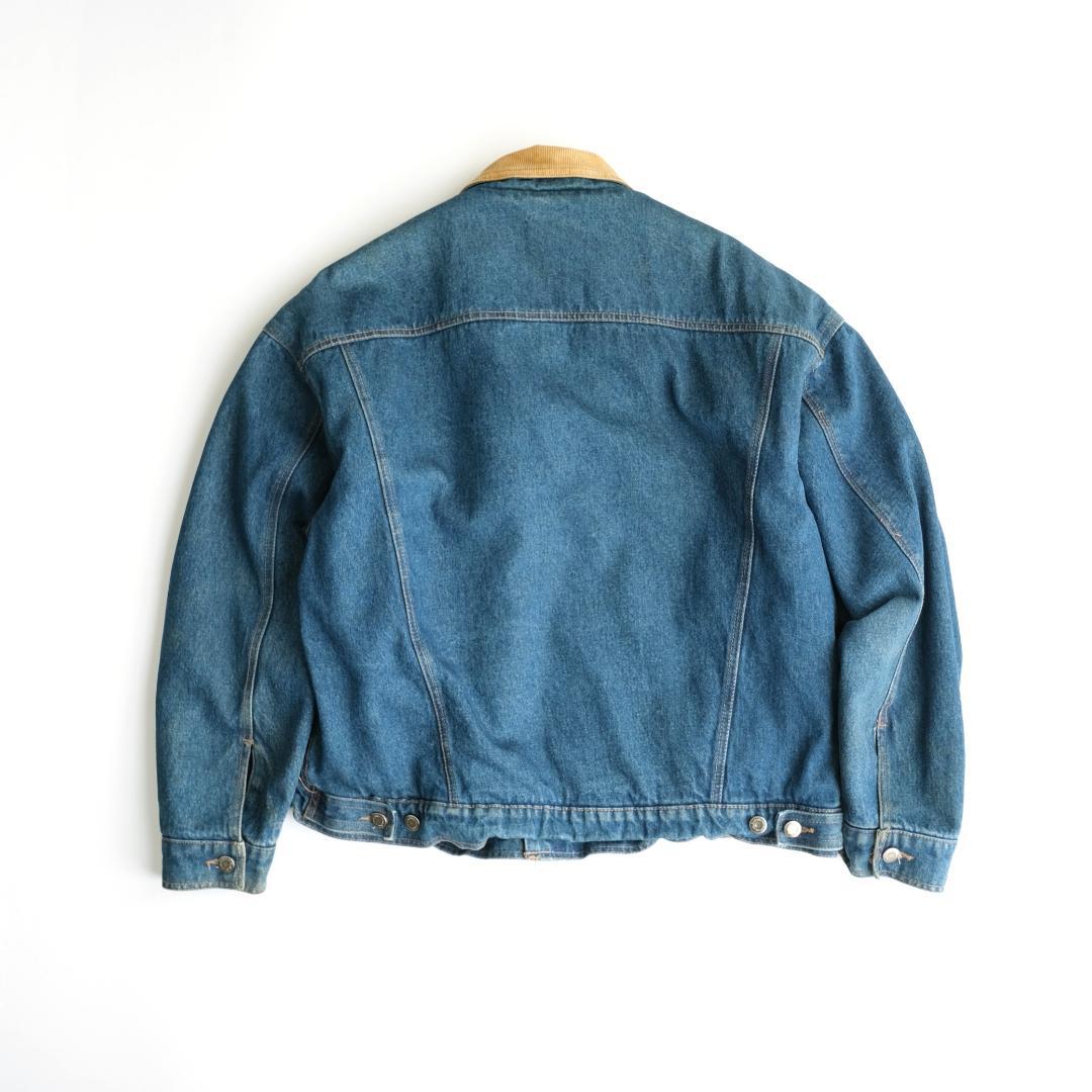 Wrangler　90s 襟コーデュロイ 裏ボアデニムジャケット 青 XL.