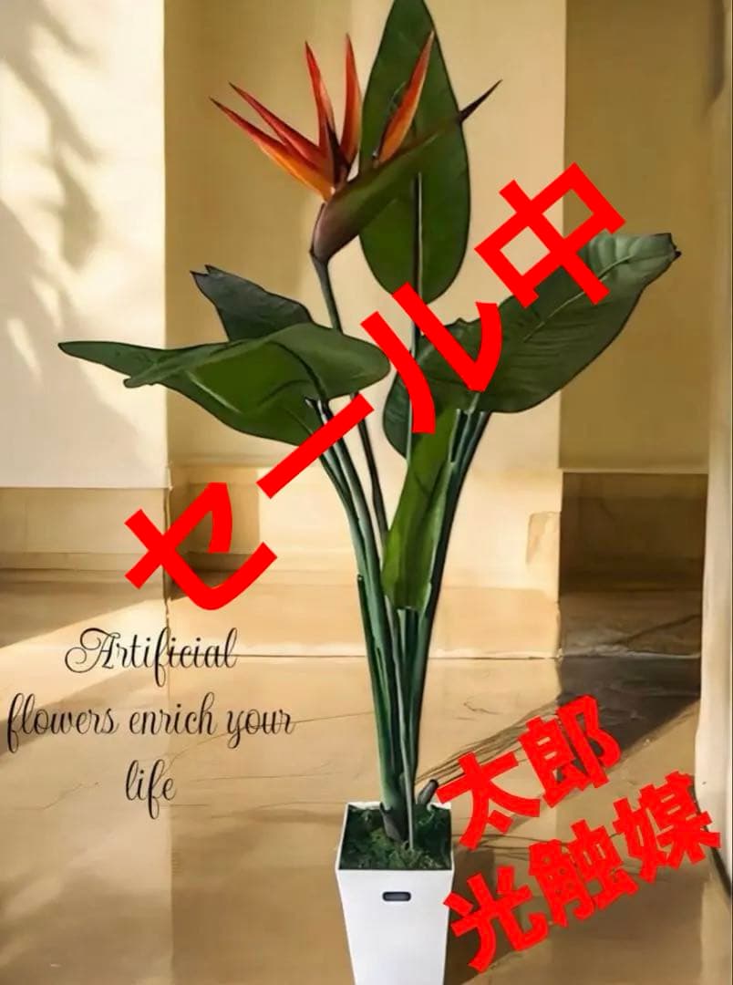 光触媒　人工観葉植物　オーガスタ　フェイクグリーン　ストレッチア極楽鳥j