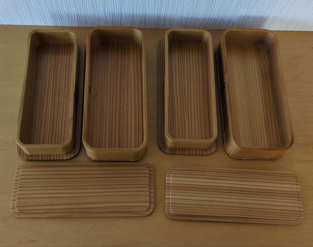 大館工芸社　曲げわっぱ　隅丸二段入子弁当箱