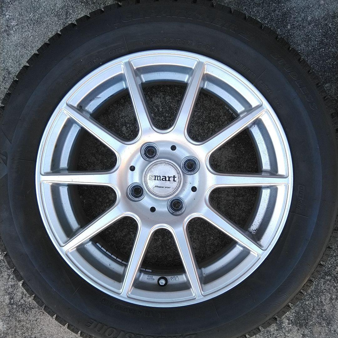 ミニバン、コンパクトカーにBSスタッドレス4本～15インチアルミ付き