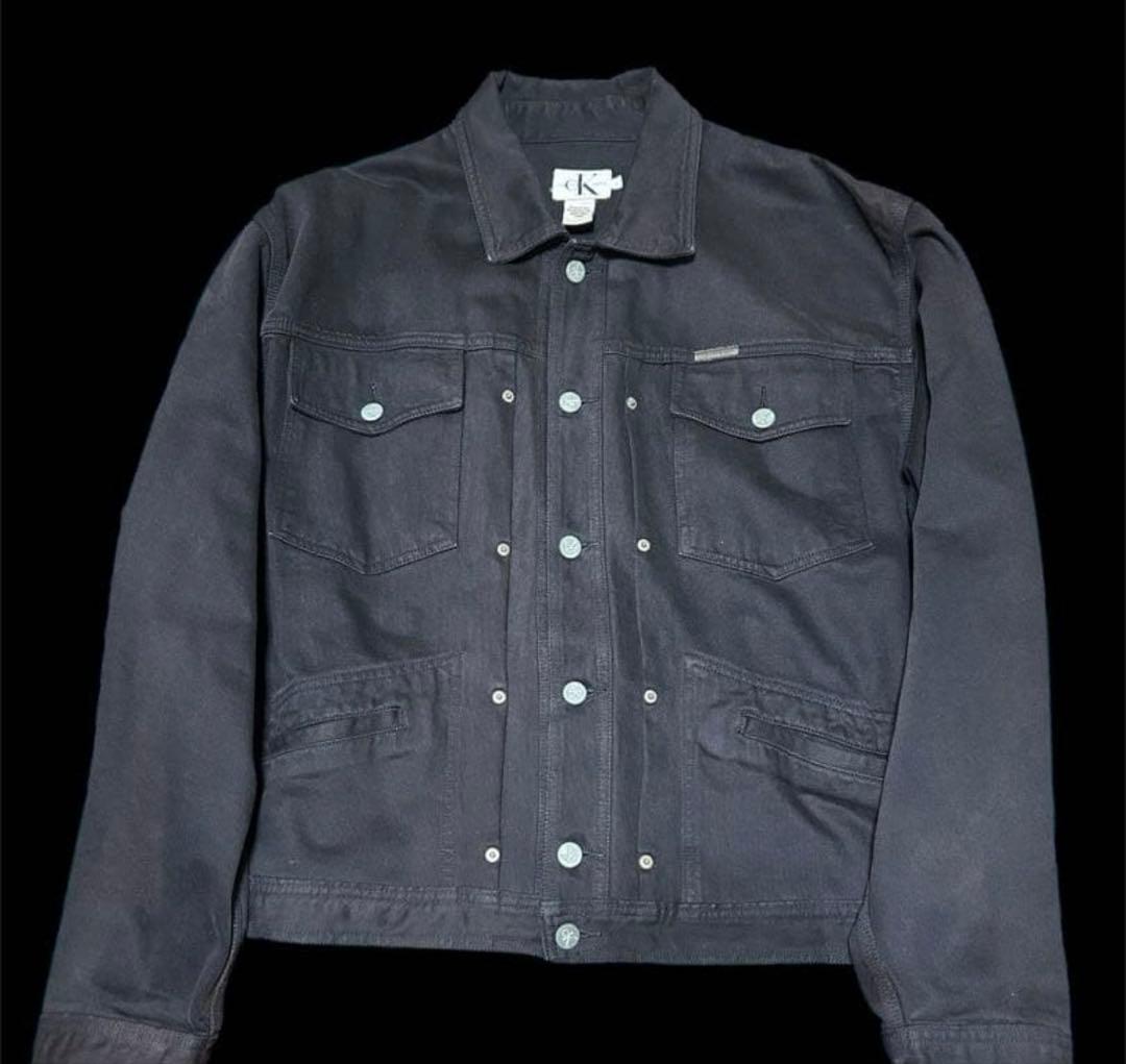 古着CKカルバンクライン オーバーサイズ ブラック デニムジャケットL