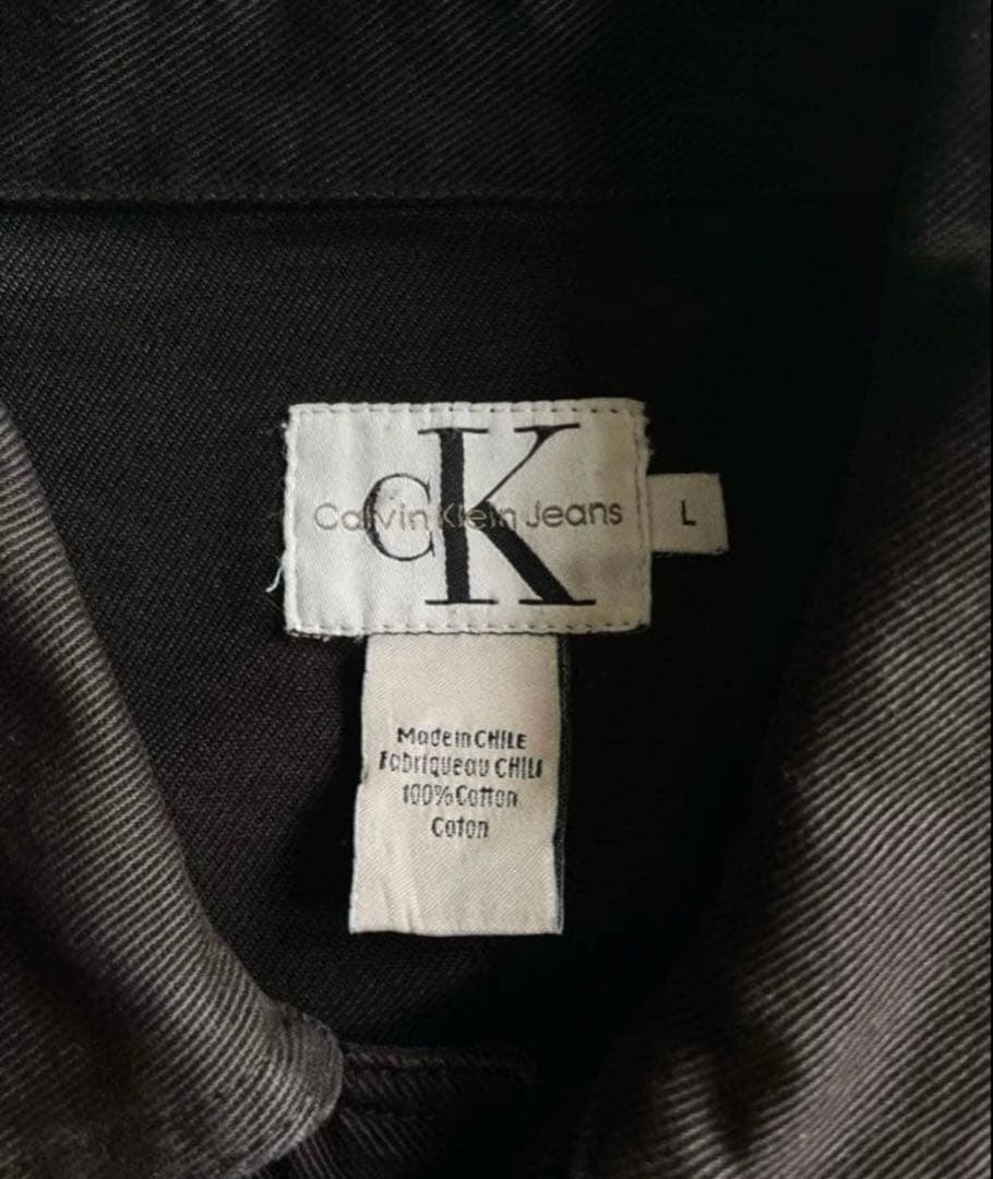 古着CKカルバンクライン オーバーサイズ ブラック デニムジャケットL