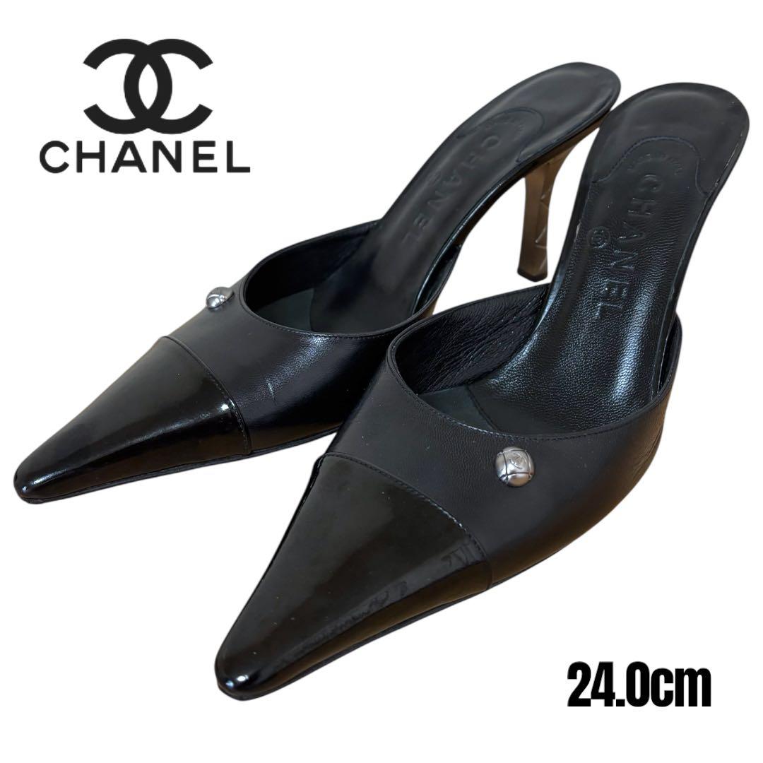 【極美品】シャネルCHANEL★付属品あり★ココマーク★レザー★ミュール黒24