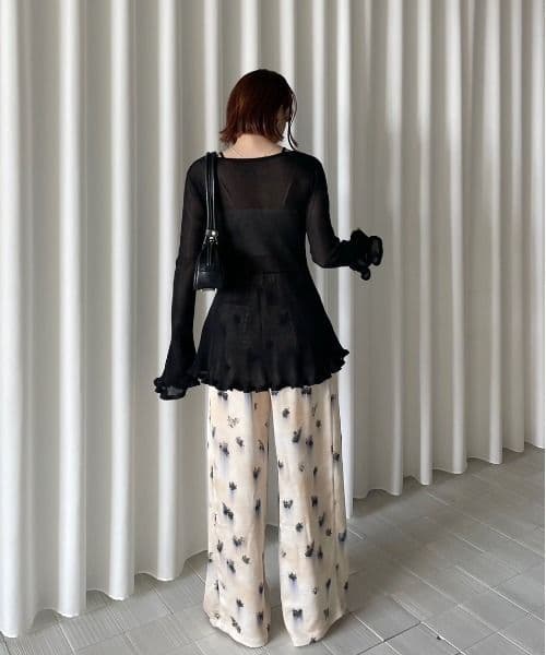 パンツ AmeriVINTAGE CLARA SATIN TUCK PANTS