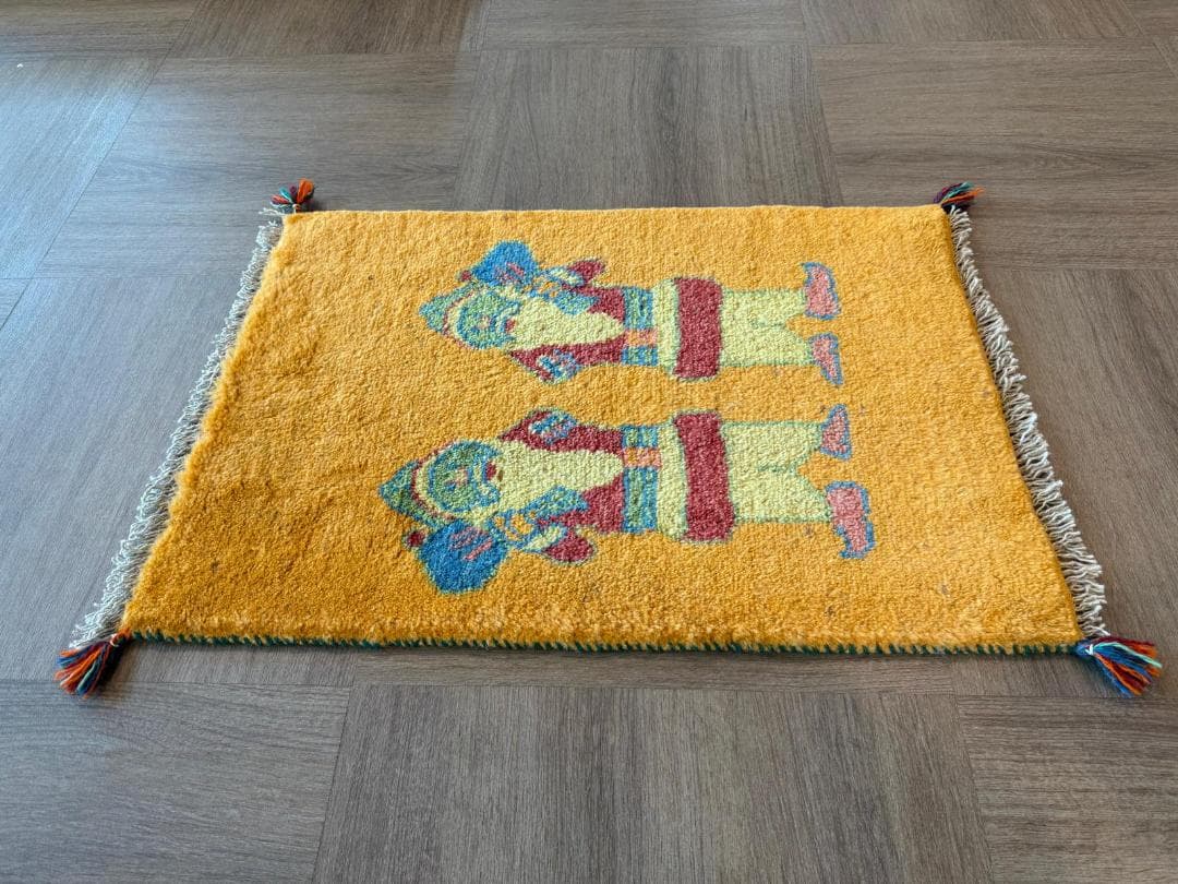 ギャッベ 81x57cm ペルシャ絨毯 手織り ギャベ 玄関マットラグ 絨毯