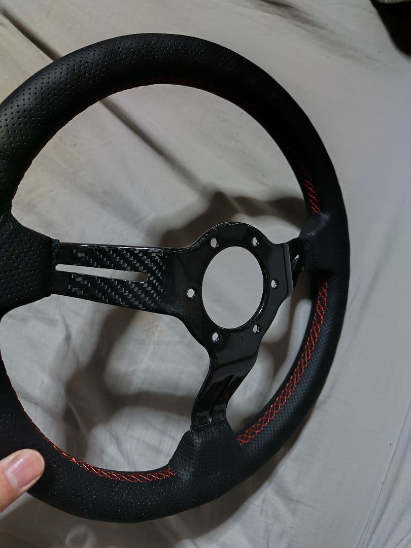 ND ステアリング 直径35cm ブラック/レッド