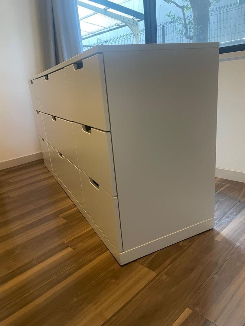 IKEA NORDLI ホワイト木製チェスト 9引き出し