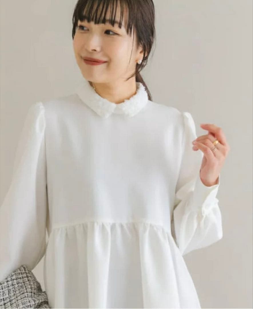 F by ROSSO　レースカラーペプラムブラウス