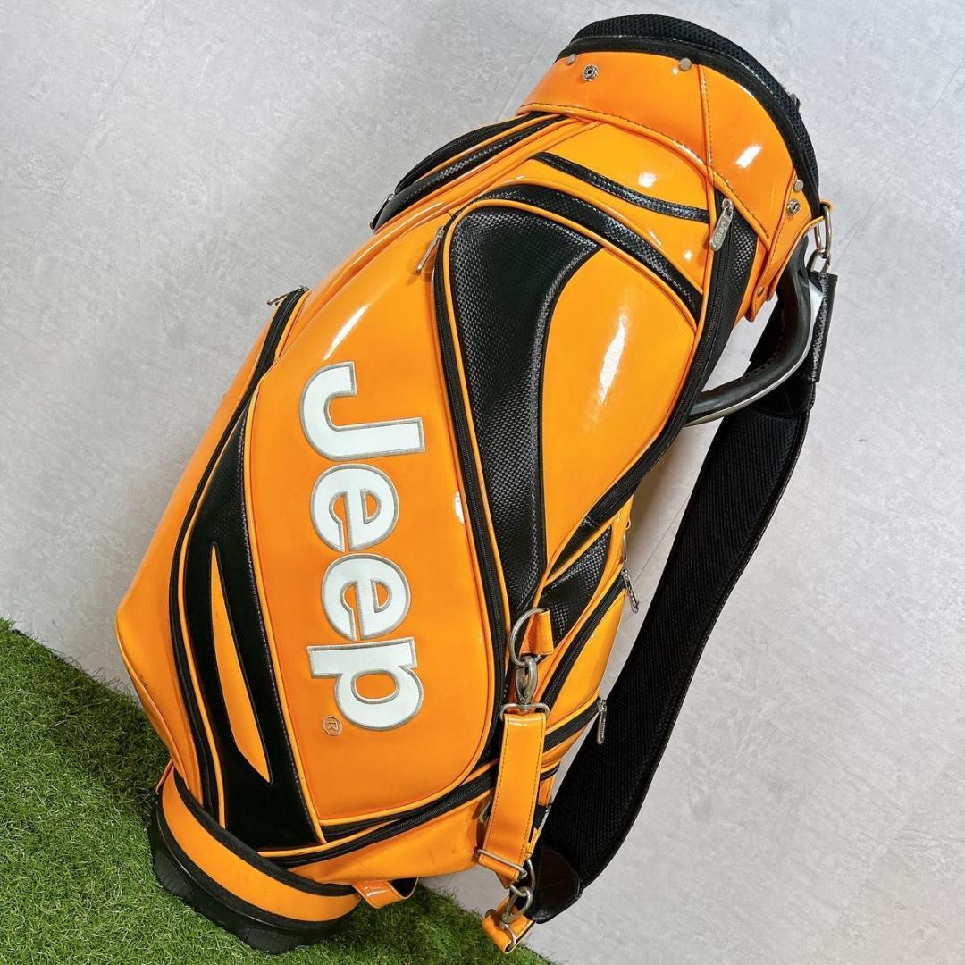 非売品 Jeep ジープ キャディバッグ エナメル オレンジ ゴルフ　車　自動車