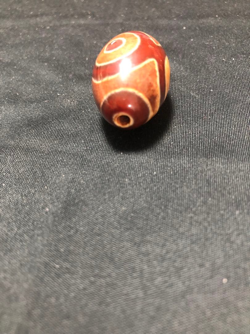 ペー、秘蔵上肯紅天珠‼️西蔵老礦紅玉髄米粒型虎牙三眼天珠