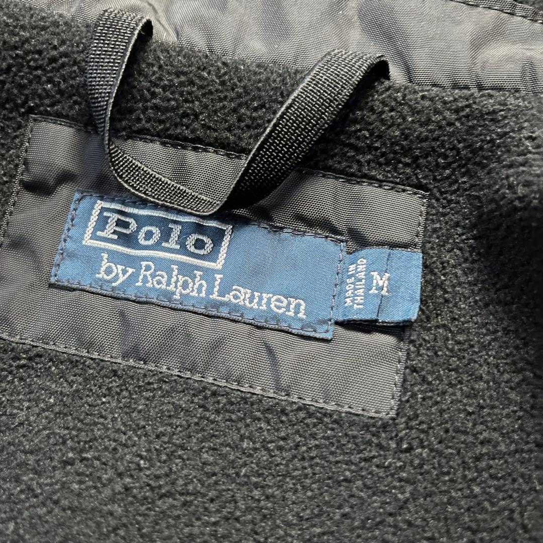 ラルフローレン ナイロン フリース 中綿ジャケット ブラック 黒 M L