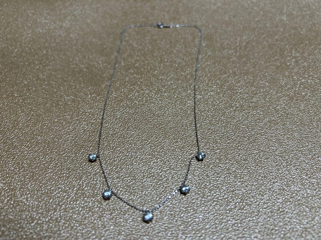 K18WG キュービックジルコニアネックレス