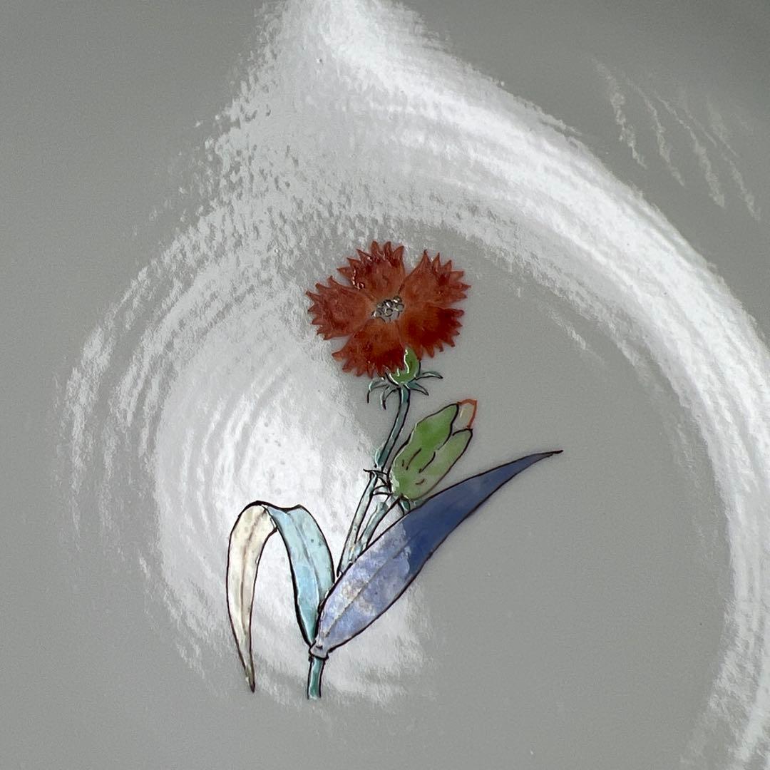 十四代　酒井田柿右衛門　濁手撫子文蓋物　共箱　東Y7-1125☆2Fチヒト