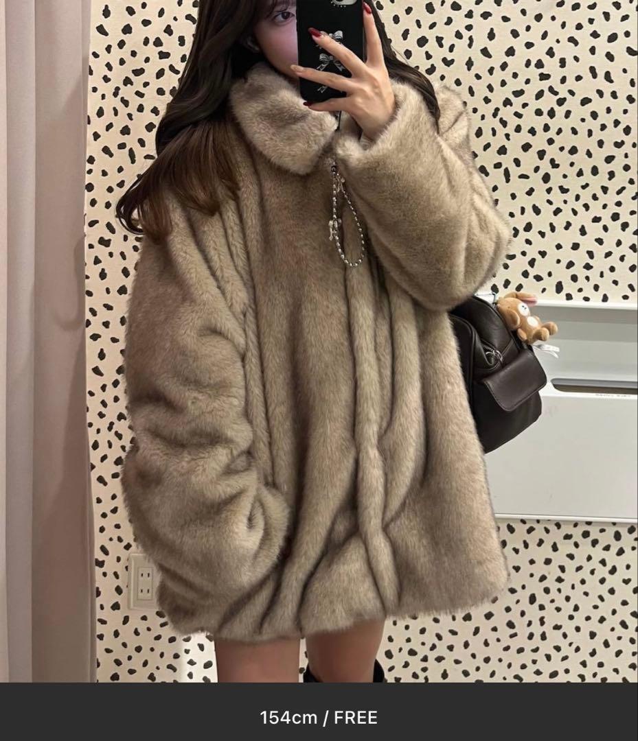 Heather MIXファーミドルジャケット　ベージュ　新品未使用　完売品