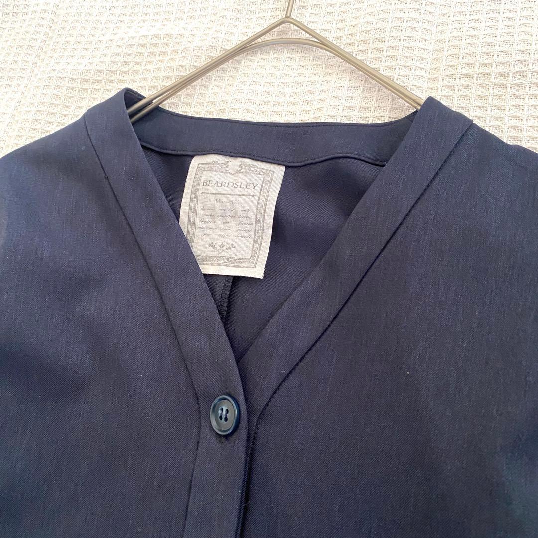 BEARDSLEYチンツワンピース ロングワンピース ゆったり ネイビー