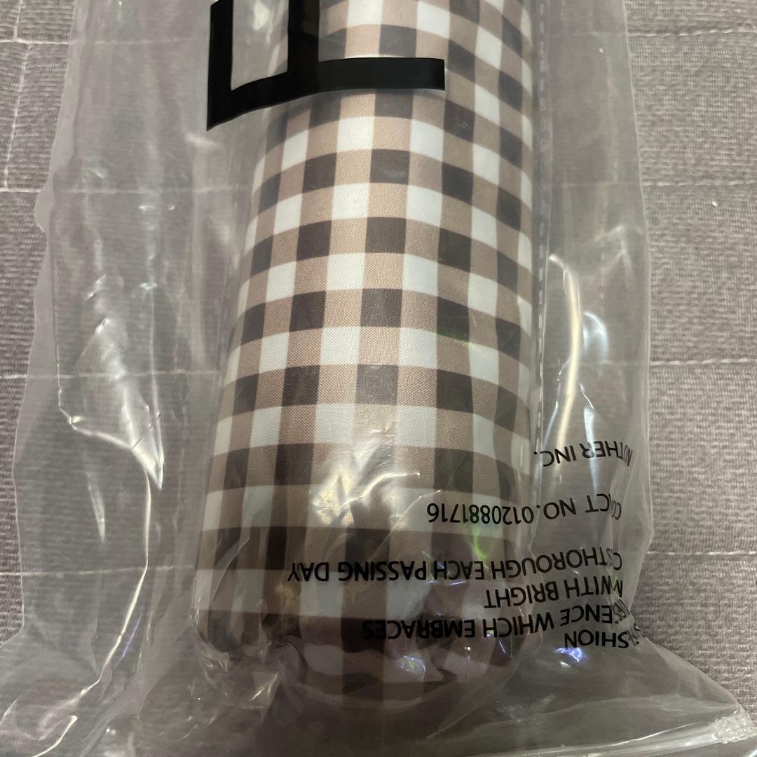 FORME 東原亜希　折りたたみ日傘　ブラウンギンガムチェック