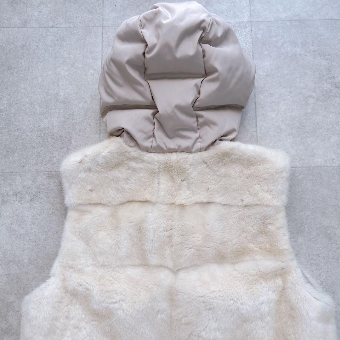 極美品✨コペンハーゲン ファー　パールミンク　リアルファー　毛皮　ベスト　フード