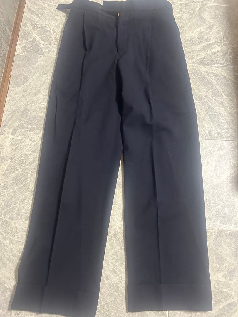 トムブラウン ウールピケスーチングシングルプリーツトラウザーロングパンツ