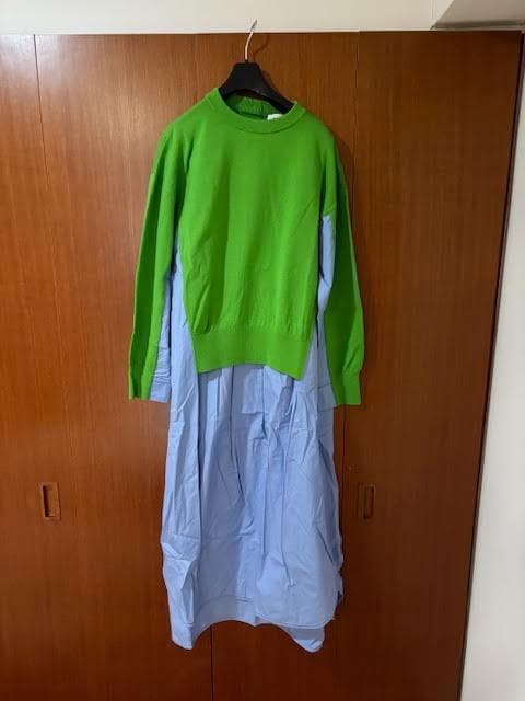 ENFOLD ニットドッキング シャツワンピース 36