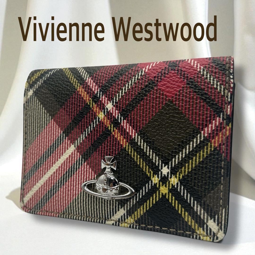 【極美品】ヴィヴィアン カードケース チェック柄 オーブロゴ