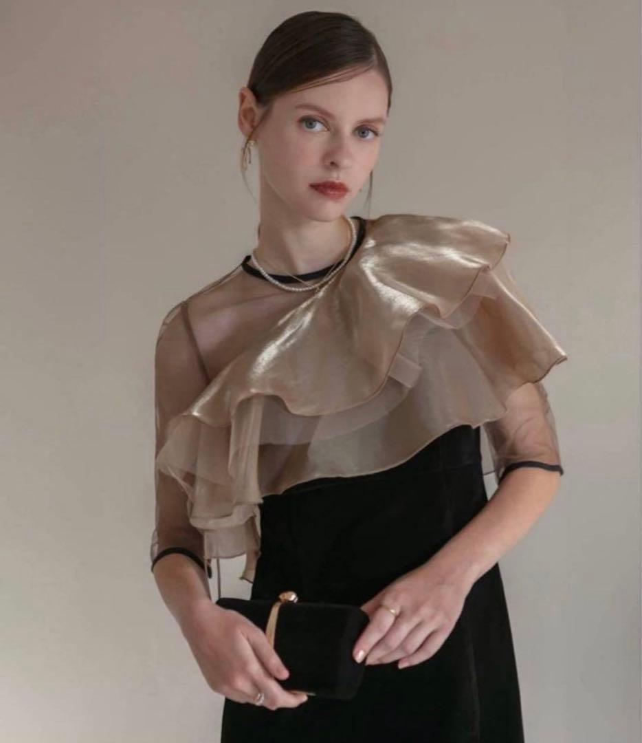 n　Leja アシンメトリーティアードフリルドレス Sサイズ