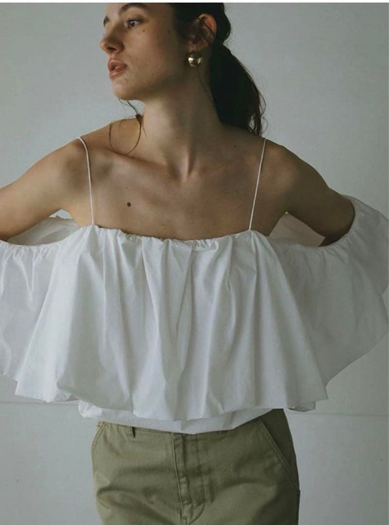 ★正規品★ etre tokyo ナローストラップバルーンキャミ　ホワイト