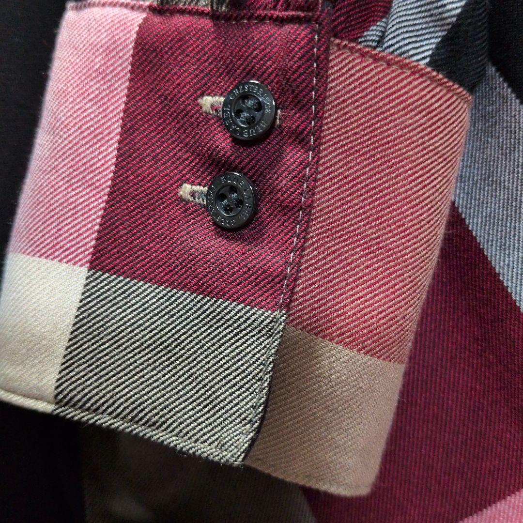ブルーレーベルクレストブリッジ　 長袖シャツ　赤チェック　リボン付　　美品