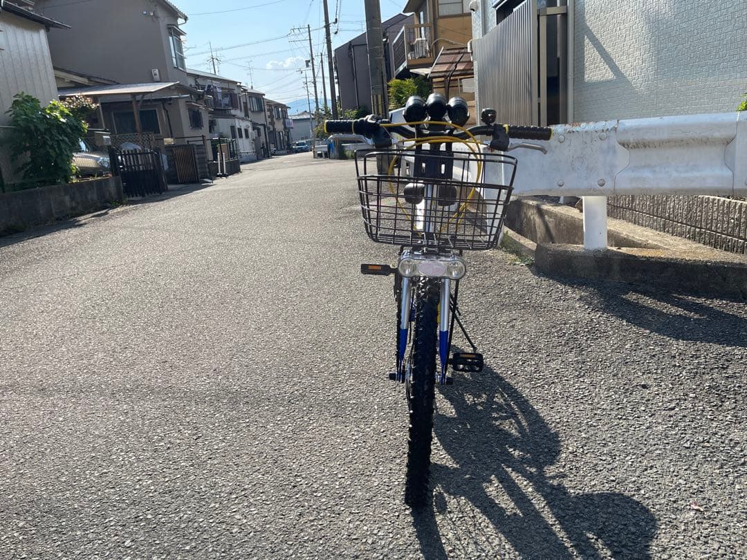22インチ自転車(青/銀) LEDライト（取説付・防犯登録抹消済）京都市引渡希望