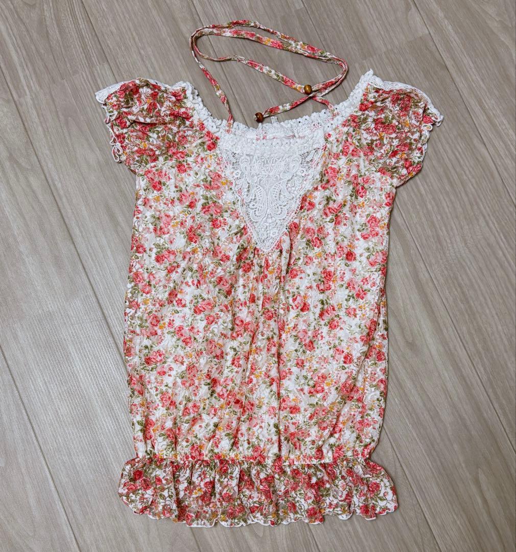 希少 レア 当時物 リズリサ LIZ LISA フラワープリント チュニック