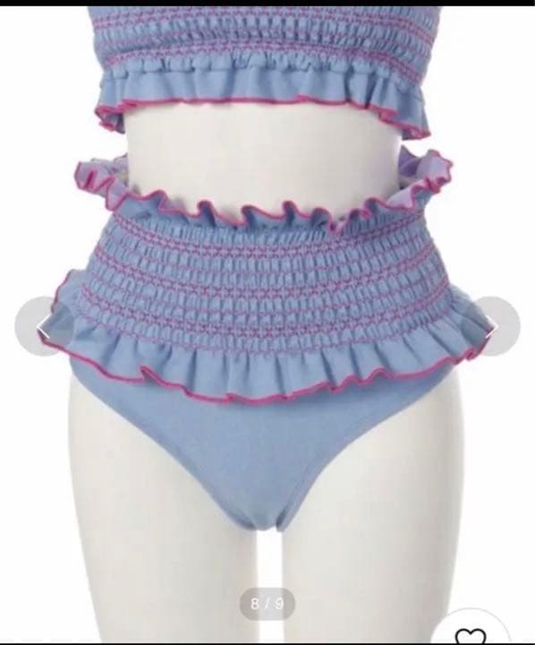 【新品・未使用】lilLilly リルリリー シャーリングバンドゥビキニ ブルー