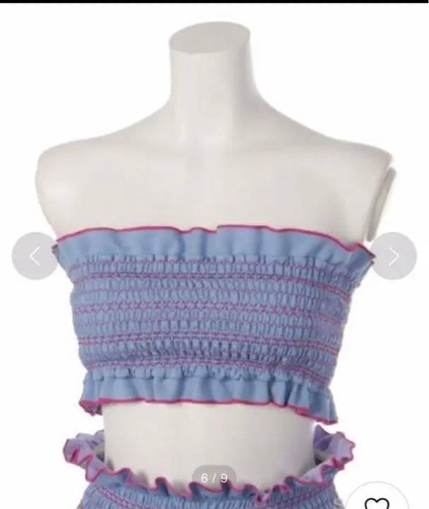 【新品・未使用】lilLilly リルリリー シャーリングバンドゥビキニ ブルー