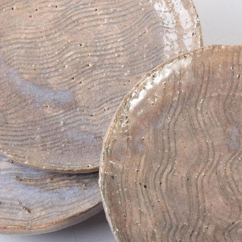 和食器　萩焼　十一世　坂高麗左衛門作　銘々皿　六客　共箱　V　R8630