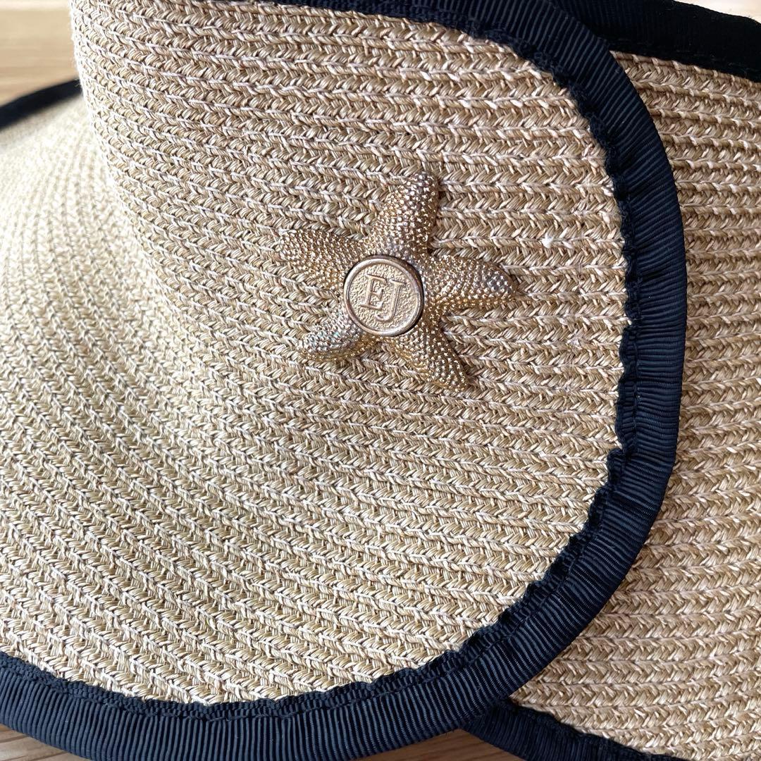 ERIC JAVITS　帽子　麦わらサンバイザー