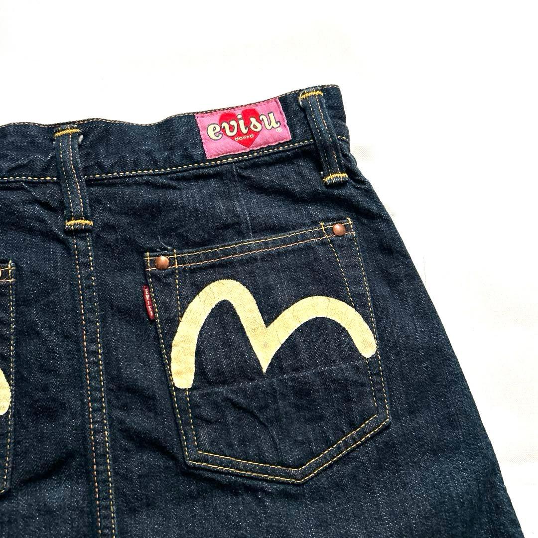 美品evisu donnaデニムミニスカートカモメSサイズ エビスエヴィス