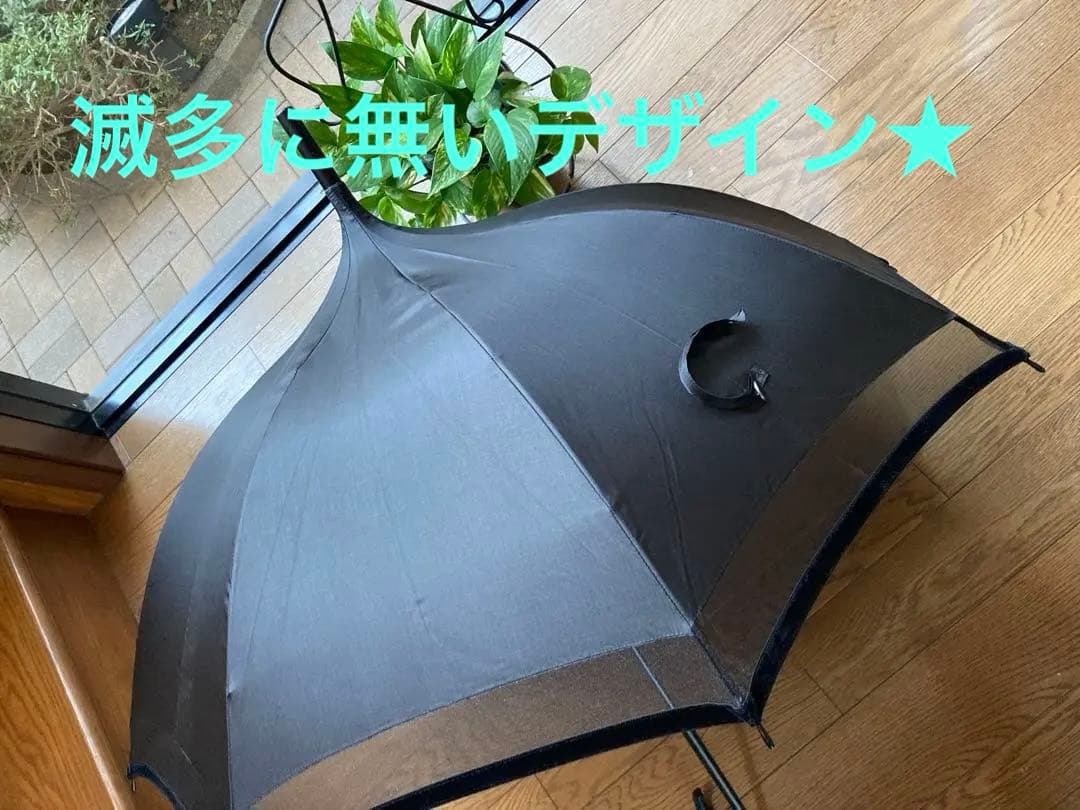 【新品未使用！美品❣️】FOXEY★晴雨兼用 黒　長傘　♡お洒落♡