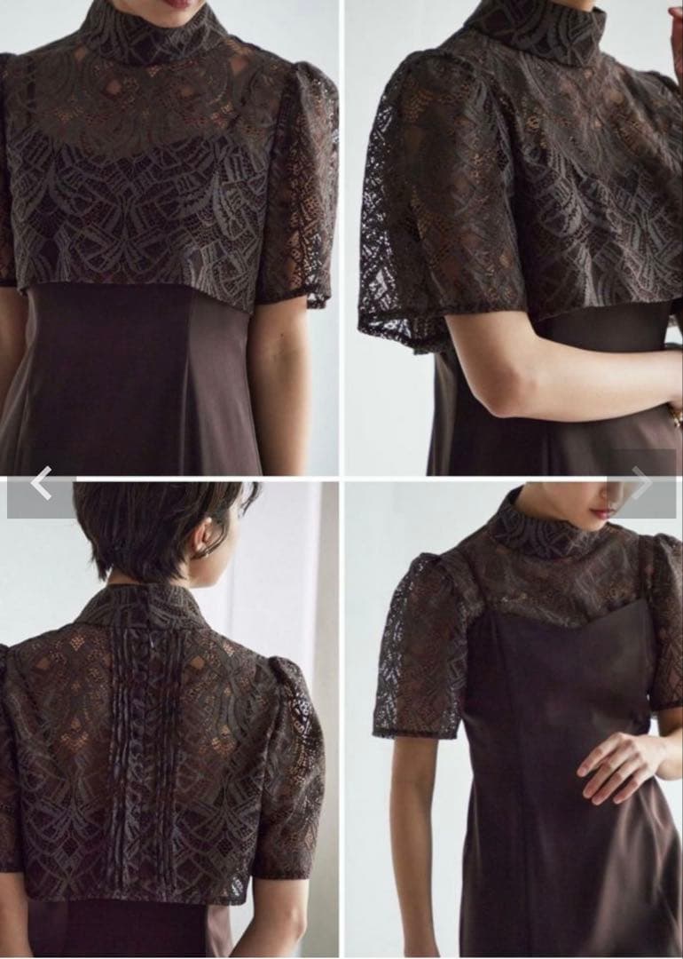 DorryDoll 3wayレースボレロ&マーメイドキャミドレス　ブラウン　L