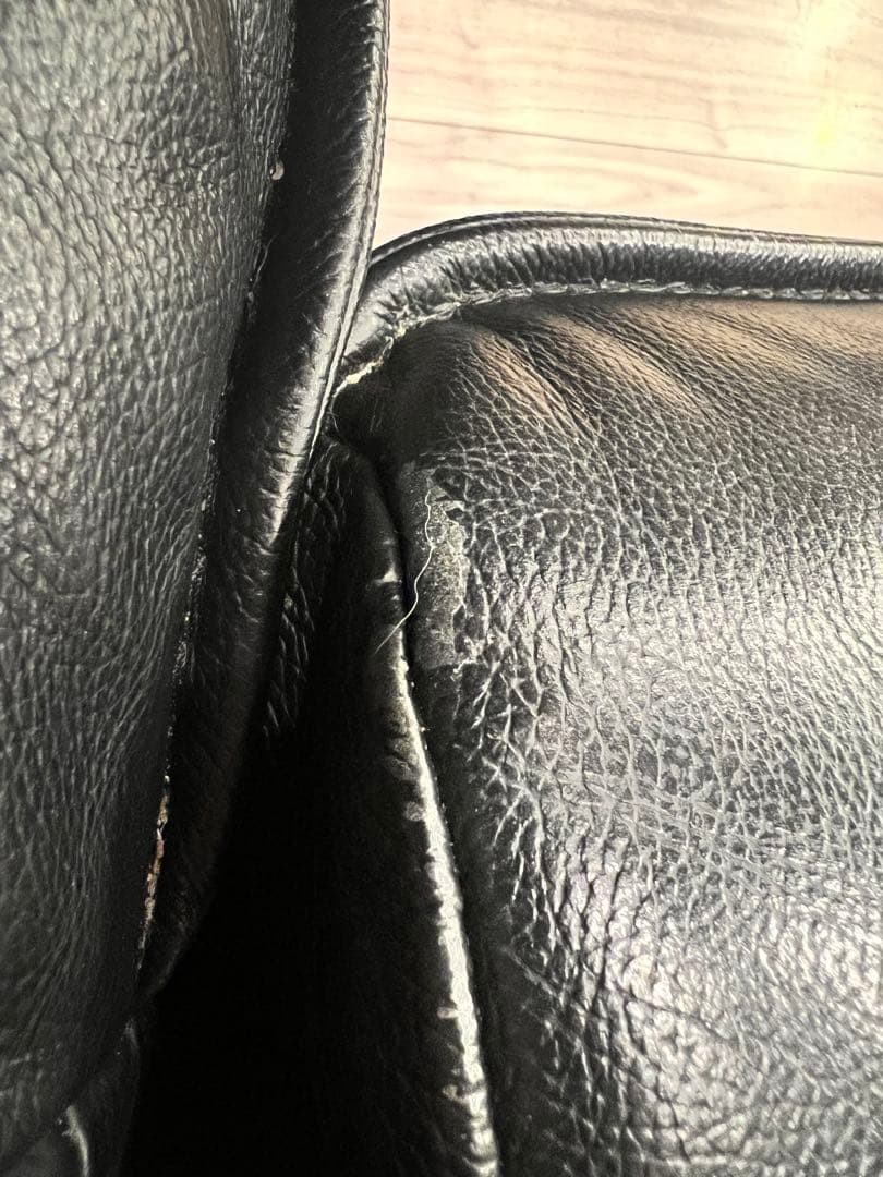 交渉可:ニトリ　本革カウチソファー黒　3人掛け左コーナー　ロゾ4クッション2個