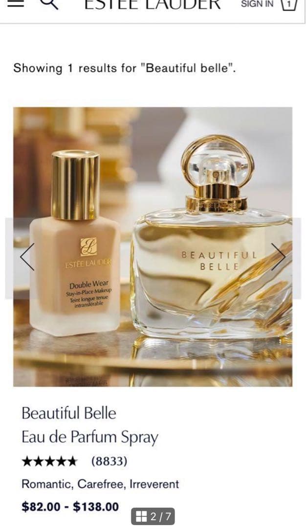 エスティローダー　ビューティフル ベル オーデ パフューム スプレィ30 ml