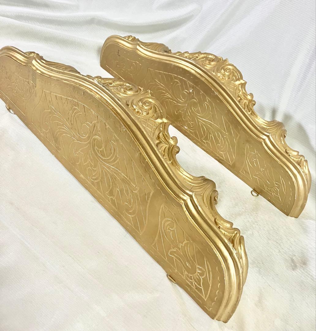 イタリア製　壁掛け コンソール 2個セット　棚　装飾　ゴールド　インテリア