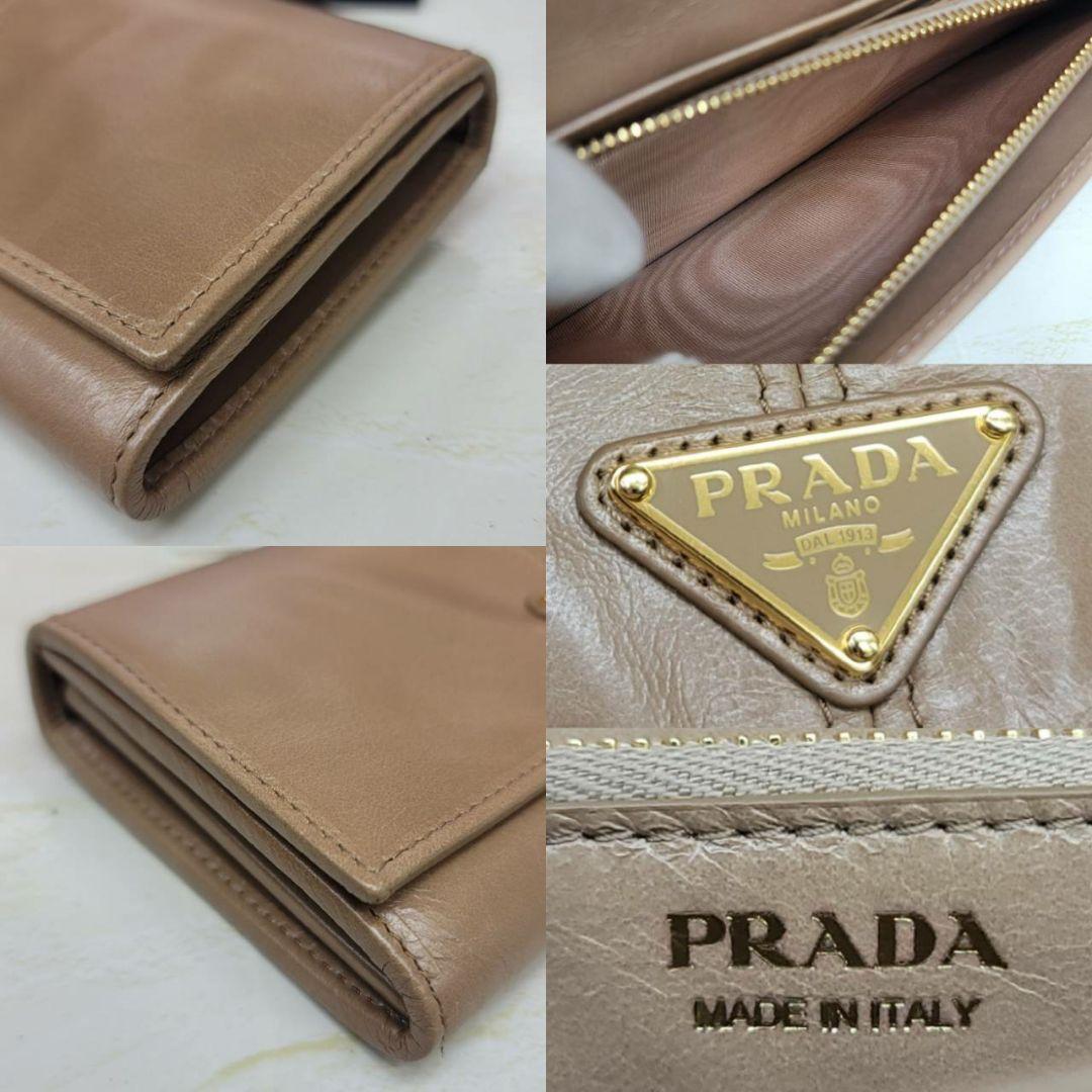 ほぼ未使用 現行モデルPRADA☆鑑定済☆ソフトルックスレザー1MH132財布