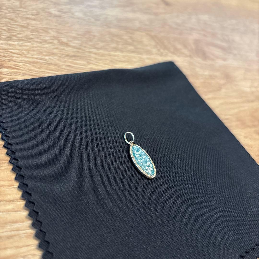 agete ターコイズ　リバーシブル　ネックレスチャーム　K10