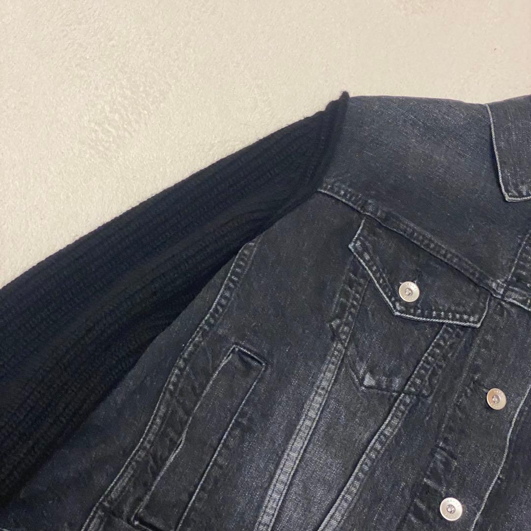 希少✨sacai デニムジャケット ブルゾン ニット 異素材ドッキング 変形