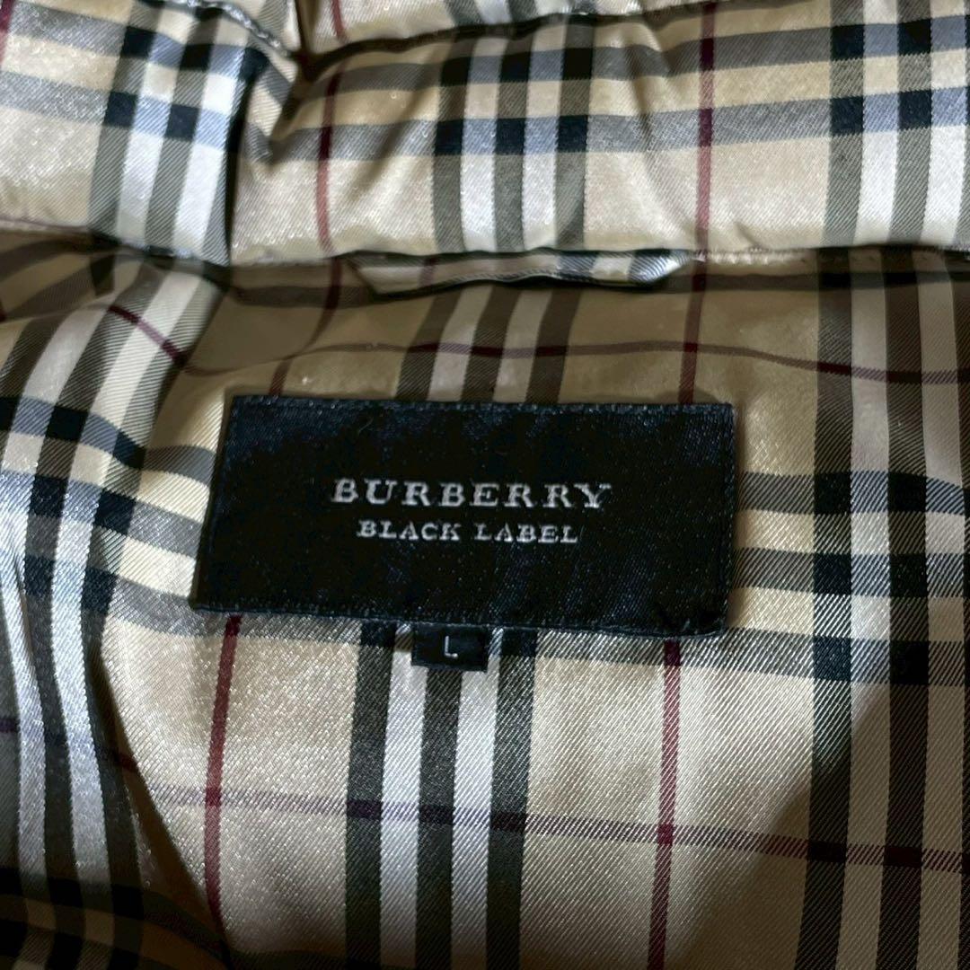 人気✨バーバリー ダウンジャケット Lサイズ 黒 ノバチェック ファー