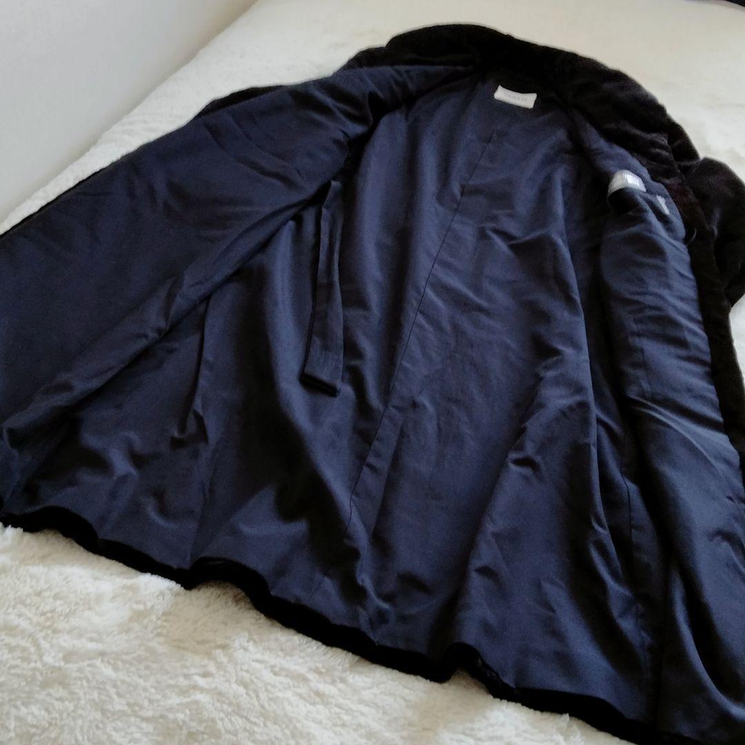 SAGAミンク/サガミンク　シェアードミンク　ファーロングコートブラック