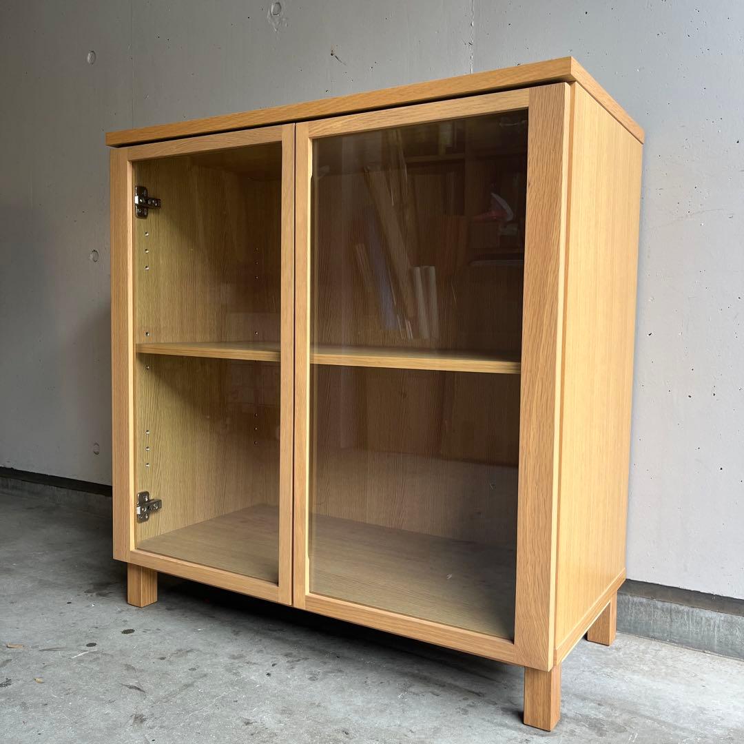 るる★無印 オーク材キャビネット・ガラス扉