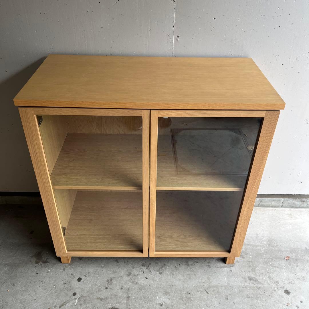 るる★無印 オーク材キャビネット・ガラス扉