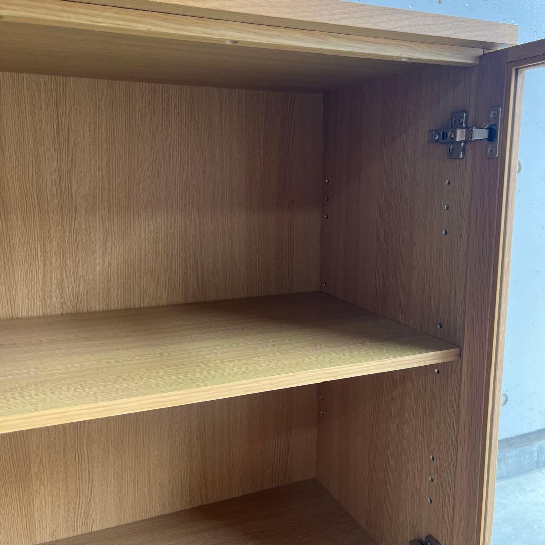 るる★無印 オーク材キャビネット・ガラス扉