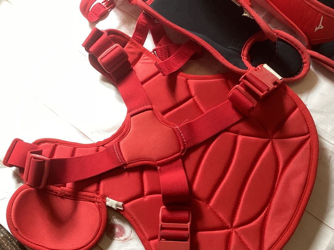 ミズノ キャッチャー防具 JSBB 赤　少年野球